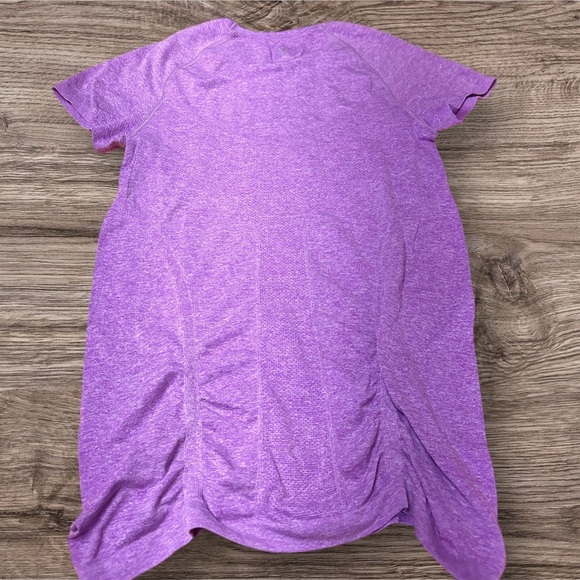 Athleta Purple Fitted Cap Sleeve Ruched Tee - Picture 4 of 5